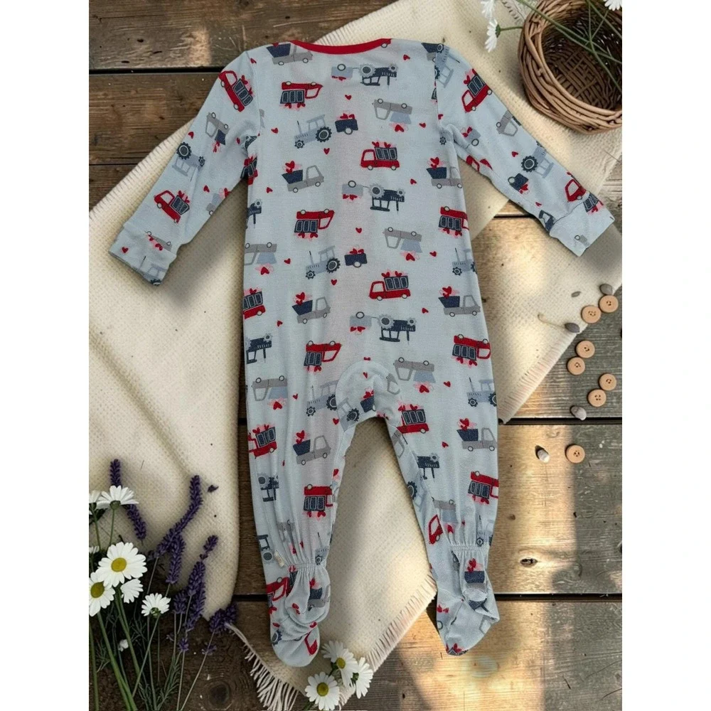 Huggies Babywear Truck Tractor Viscose Footed Sleeper Pajamas 6M